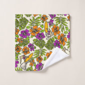 Aloha Patchwork Hawaiian Tropische Prints - Violet Bad Handdoek (Wasdoekje)