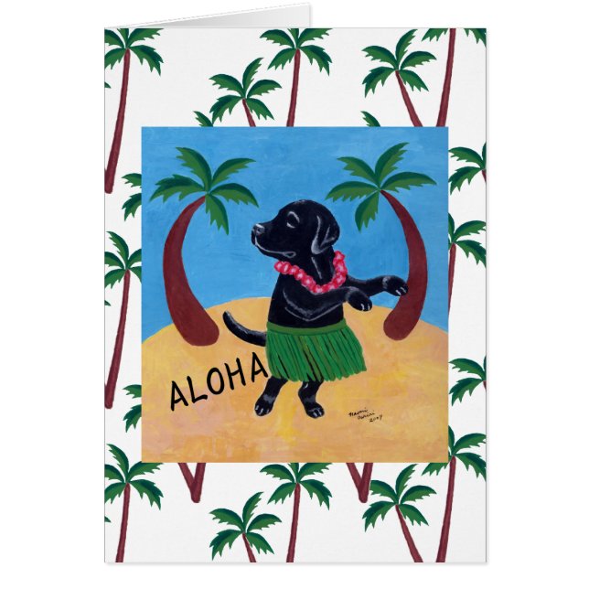 Aloha peinture noire de Labrador (Devant)