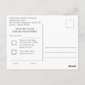 Aloha Pet Appointment Reminder Briefkaart (Achterkant)