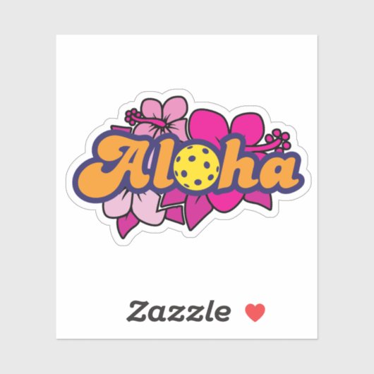 Aloha Pickleball Sticker (Vel)