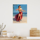 Aloha Pin Up Poster (Keuken)