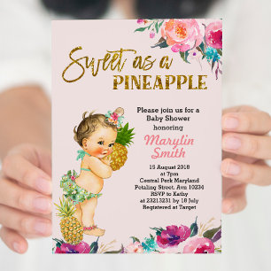 Aloha Pineapple Baby shower Invitation