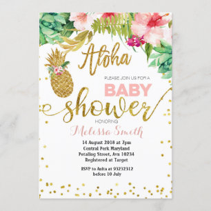 Aloha Pineapple baby shower Uitnodigingskaart Kaart