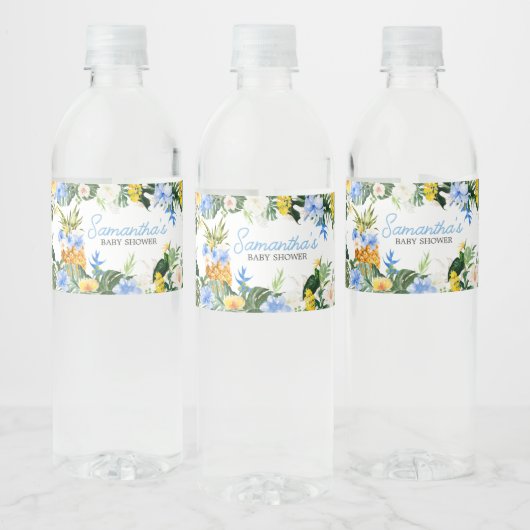 Aloha Pineapple Baby Shower Waterfles Etiket (Flessen)