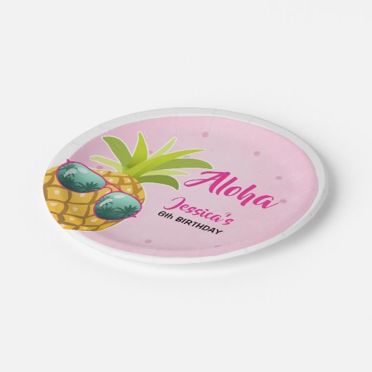 Aloha Pineapple Birthday Paper Bord Tropische Luau (Gekanteld)