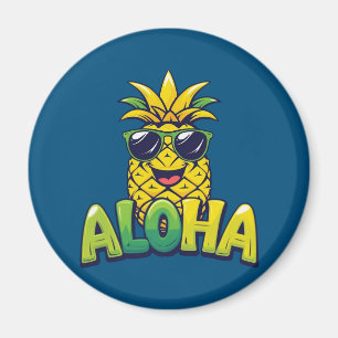 Aloha Pineapple Collectie Blauwgroen keukenmagneet Magneet