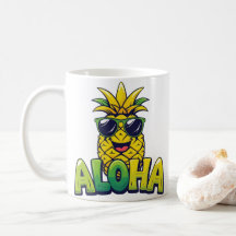 Aloha Pineapple Collectie Blauwgroen Koffie Mok