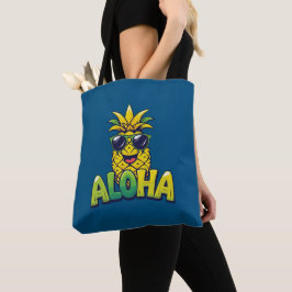 Aloha Pineapple Collectie Blauwgroen Schouder Canv Draagtas