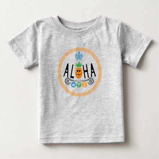 Aloha Pineapple Design - T-shirt Baby Fine Jersey (Devant)