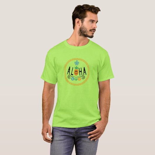 Aloha Pineapple Design - T-Shirt de base pour homm (Devant entier)