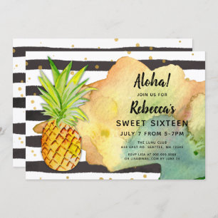 Aloha Pineapple fête d'anniversaire Invitations
