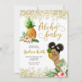 Aloha Pineapple Gold Tropical Pineapple Invitation (Devant)