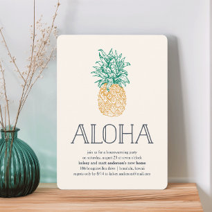Aloha Pineapple Houseécher Party Invitation