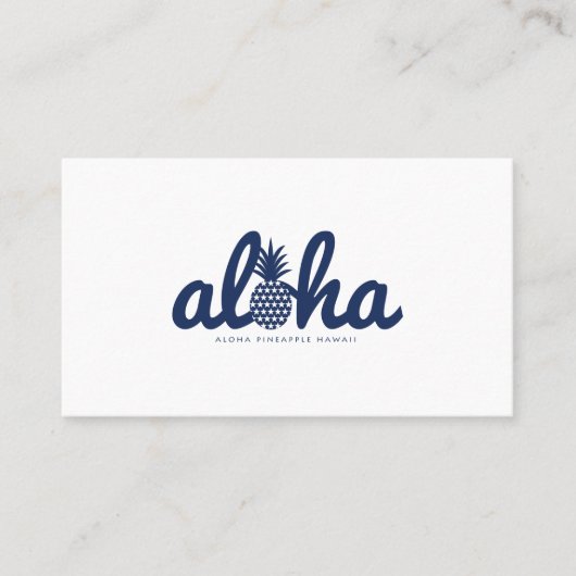 Aloha pineapple LogoColor-Navy Visitekaartje (Voorkant)
