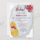 Aloha Pineapple Luau Birthday Party Kaart (Voorkant)