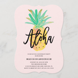 Aloha Pineapple Party Invitation Kaart