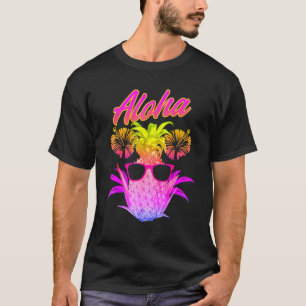 Aloha Pineapple Sunbril Hawaiian Beach Summer V T-shirt