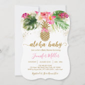 Aloha Pineapple Tropisch Baby shower Kaart (Voorkant)