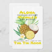 Aloha, Pineapple Tropische Uitnodiging (Voorkant / Achterkant)