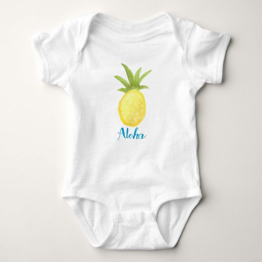 Aloha Pineapple Waterverf Baby Shirt (Voorkant)
