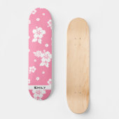 Aloha Pink Classic Hawaiian Seamless Pattern Skateboard (Voorkant)