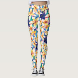 Aloha Plumeria Blossom Yoga Pants Leggings