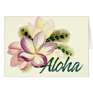 Aloha Plumeria Island Floral Wenskaart