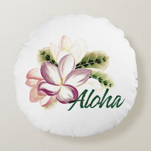 Aloha Plumeria Rond Kussen