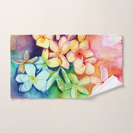 Aloha Plumeria s'épanouit (Serviette à main)