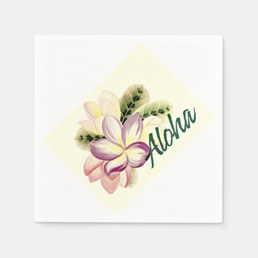Aloha Plumeria Servetten (Voorkant)