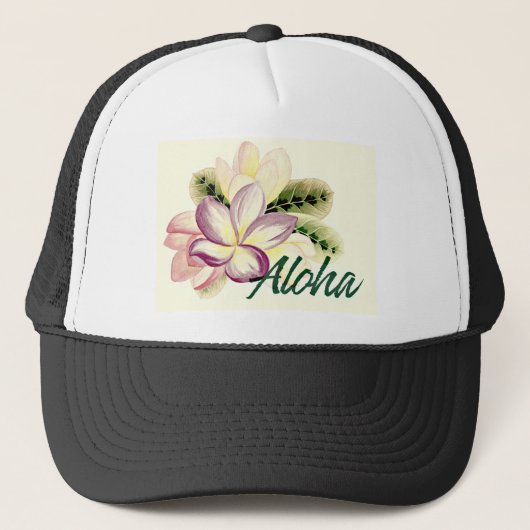 Aloha Plumeria Trucker Pet (Voorkant)