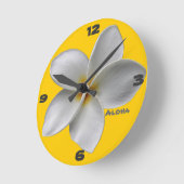 Aloha Plumeria Wall Clock Ronde Klok (Hoek)