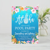 Aloha Pool Party Anniversaire Invitation (Debout devant)