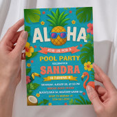 Aloha Pool Party Anniversaire Invitation