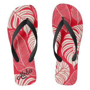 Aloha print slippers - teenslippers