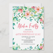 Aloha Quarty Tropical Luau Invitation Anniversaire (Devant)