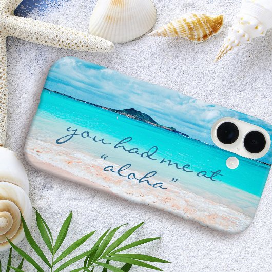 Aloha Quote Hawaii Turquoise Ocean Sandy Beach Case-Mate iPhone Case