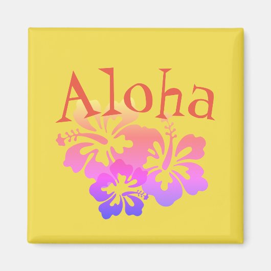 Aloha Rainbow Hibiscus Magneet (Voorkant)