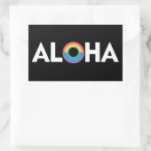 Aloha Rainbow Island Hawaii Pride LGBTQ Rechthoekige Sticker (Tas)