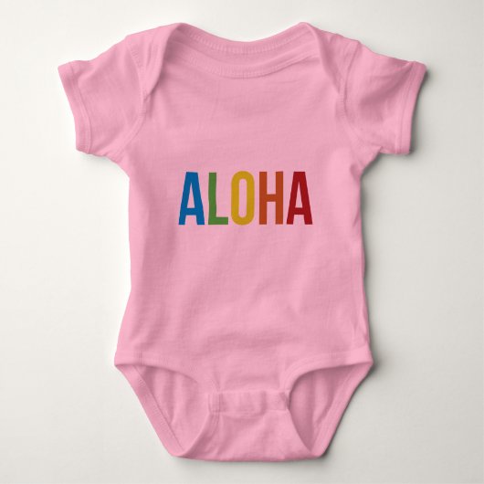 Aloha Rainbow Pink Romper (Voorkant)