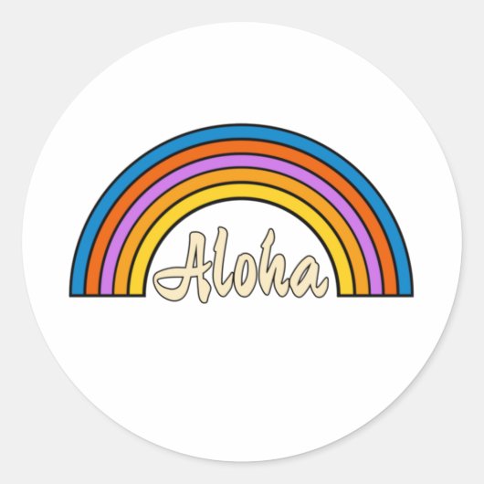 aloha ronde sticker (Voorkant)