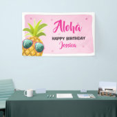 Aloha rose tropical de Luau de bannière (Salon professionnel)
