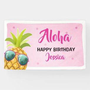 Aloha rose tropical de Luau de bannière
