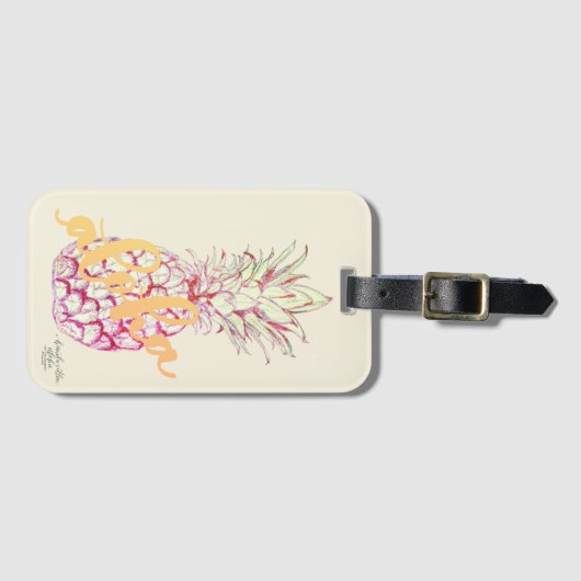 Aloha Roze Ananas Bag Tag Bagagelabel (Voorkant (horizontaal))