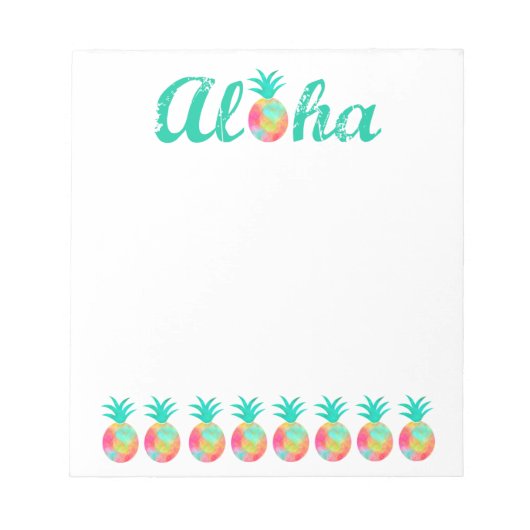 Aloha Roze Waterverf Ananas Notitieblok (Voorkant)