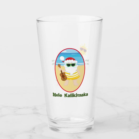 Aloha Santa Claus Glass Tumbler (Voorkant)