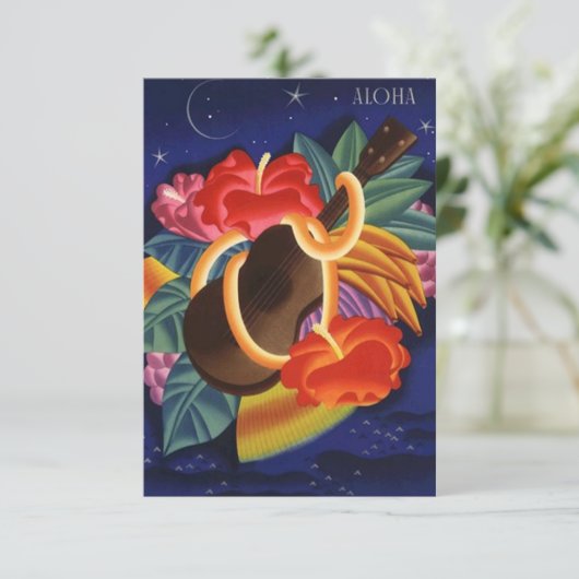 Aloha Save the Date Tropical Night Hawaiian Hawaï (Staand voorkant)