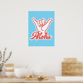Aloha, Shaka Main, poster d'été, bleu (Cuisine)
