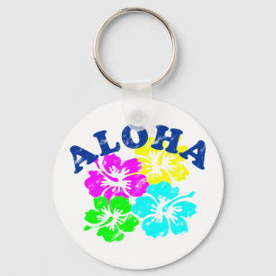 Aloha  sleutelhanger Colorful Hawaiian Flowers