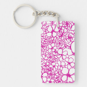 Aloha Sleutelhanger met roze mini mozaïekbloemen